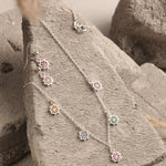 Load image into Gallery viewer, Blisse Allure Sterling Silver Multi Stone Studded Star Charms Necklace Set - Taraash