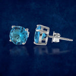 Load image into Gallery viewer, Rainbow Collection Taraash 925 Sterling Silver Blue CZ Earrings For Women - Taraash