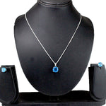 Load image into Gallery viewer, Rainbow Collection Taraash 925 Sterling Silver Blue CZ Pendant Set For Women - Taraash