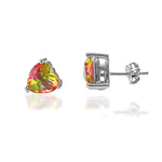 Load image into Gallery viewer, Rainbow Collection Taraash 925 Sterling Silver Heart Shape CZ Earrings For Women - Taraash