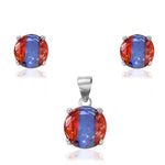 Load image into Gallery viewer, Rainbow Collection Taraash 925 Sterling Silver Multicolor Cz Jewellery Set For Women - Taraash