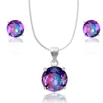 Load image into Gallery viewer, Rainbow Collection Taraash 925 Sterling Silver Multicolor Cz Round Shape Jewellery Set For Women - Taraash