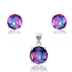 Load image into Gallery viewer, Rainbow Collection Taraash 925 Sterling Silver Multicolor Cz Round Shape Jewellery Set For Women - Taraash