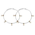 Load image into Gallery viewer, Taraash 925 Silver CZ Pearl Rose Gold Plated Anklet For Women - Taraash