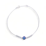 Load image into Gallery viewer, Taraash 925 Silver Evil Eye Anklet with Blue Bead for Women - Taraash