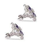 Load image into Gallery viewer, Taraash 925 Silver Floral Design Blue White CZ Pendant Set For Women - Taraash