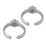 Load image into Gallery viewer, Taraash 925 Silver Flower White Black Toe Ring For Women - Taraash