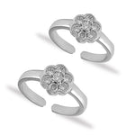 Load image into Gallery viewer, Taraash 925 Silver Flower White CZ Toe Ring For Women - Taraash