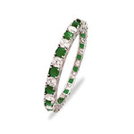 Load image into Gallery viewer, Taraash 925 Silver Green and White Cz Matrix Tennis Bangle - Taraash