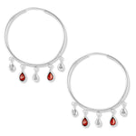 Load image into Gallery viewer, Taraash 925 Silver Pearl Drop Design Red CZ Earring For Women - Taraash