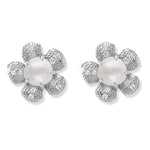 Load image into Gallery viewer, Taraash 925 Silver Pearl Flower Design CZ Earring for Women - Taraash