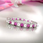 Load image into Gallery viewer, Taraash 925 Silver Pink and White Cz Matrix Tennis Bangle - Taraash