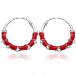 Load image into Gallery viewer, Taraash 925 Silver Red Enamel Hoop Earring For Women - Taraash