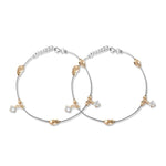 Load image into Gallery viewer, Taraash 925 Silver Rose Gold Plated Beads Silver Anklet For Women - Taraash
