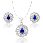 Load image into Gallery viewer, Taraash 925 Silver White and Blue CZ Round Design Pendant For Women - Taraash