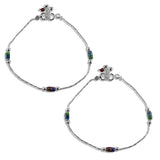 Taraash 925 Sterling Beaded Anklets | Silver Payal | Silver Anklets For Women - Taraash