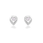 Load image into Gallery viewer, Taraash 925 Sterling Cz Heart Shape Stud Silver Earrings For Women CBER362I-01 - Taraash