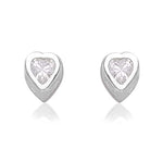 Load image into Gallery viewer, Taraash 925 Sterling Cz Heart Shape Stud Silver Earrings For Women CBER363I-01 - Taraash