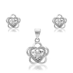 Load image into Gallery viewer, Taraash 925 Sterling Cz Pendant Set | Silver Pendant and Earrings Set | Silver Pendant Set For Women - Taraash