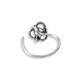 Taraash 925 Sterling Floral Nose Ring | Antique Silver Nosepin | Fancy Nosepin For Women & girls - Taraash