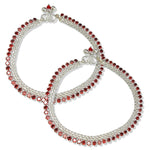 Load image into Gallery viewer, Taraash 925 Sterling Red Cz Silver Anklets For Women - Taraash