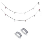 Load image into Gallery viewer, Taraash 925 Sterling Silver Anklet Toe Ring Combo For Women COMBO ANTR 123 - Taraash