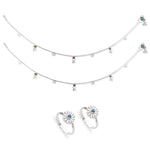Load image into Gallery viewer, Taraash 925 Sterling Silver Anklet Toe Ring Combo For Women COMBO ANTR 133 - Taraash