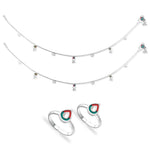Load image into Gallery viewer, Taraash 925 Sterling Silver Anklet Toe Ring Combo For Women COMBO ANTR 134 - Taraash