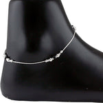Load image into Gallery viewer, Taraash 925 Sterling Silver Black And Silver Beaded Fancy Chain Anklet For Women - Taraash