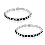 Load image into Gallery viewer, Taraash 925 Sterling Silver Black Beaded Bangle For Kids - Taraash