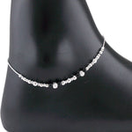 Load image into Gallery viewer, Taraash 925 Sterling Silver Black Beaded Fancy Chain Anklet/ Payal For Women - Taraash
