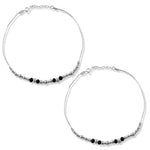 Load image into Gallery viewer, Taraash 925 Sterling Silver Black Beaded Fancy Chain Anklet/ Payal For Women - Taraash