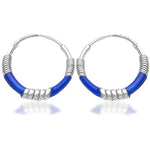 Load image into Gallery viewer, Taraash 925 Sterling Silver Blue Color Enamel Hoop Earring For Women - Taraash