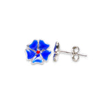 Load image into Gallery viewer, Taraash 925 Sterling Silver Blue Enamel Floral Stud Earrings For Girls - Taraash