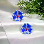 Load image into Gallery viewer, Taraash 925 Sterling Silver Blue Enamel Floral Stud Earrings For Girls - Taraash