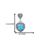 Load image into Gallery viewer, Taraash 925 Sterling Silver Blue Heart Earrings For Women - Taraash