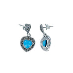 Load image into Gallery viewer, Taraash 925 Sterling Silver Blue Heart Earrings For Women - Taraash