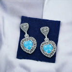 Load image into Gallery viewer, Taraash 925 Sterling Silver Blue Heart Earrings For Women - Taraash