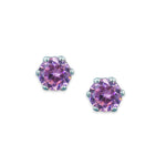 Load image into Gallery viewer, Taraash 925 Sterling Silver Blush Pink Round Solitaire CZ Stud Earrings For Women CBER226I-05 - Taraash