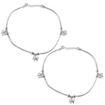 Load image into Gallery viewer, Taraash 925 Sterling Silver Bow Dangle Charm Anklet / Payal For Women - Taraash