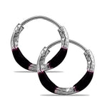Load image into Gallery viewer, Taraash 925 Sterling Silver Brown Enamel Hoops For Girls - Taraash