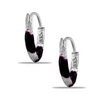 Load image into Gallery viewer, Taraash 925 Sterling Silver Brown Enamel Hoops For Girls - Taraash