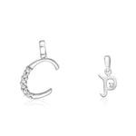 Load image into Gallery viewer, Taraash 925 Sterling Silver Couple Alphabet Pendants "C" and "P" Initial Letter Pendants - Taraash