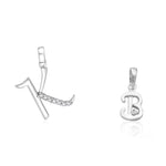 Load image into Gallery viewer, Taraash 925 Sterling Silver Couple Alphabet Pendants "K" and "B" Initial Letter Pendants - Taraash