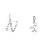 Load image into Gallery viewer, Taraash 925 Sterling Silver Couple Alphabet Pendants "N" and "A" Initial Letter Pendants - Taraash
