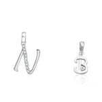 Load image into Gallery viewer, Taraash 925 Sterling Silver Couple Alphabet Pendants "N" and "B" Initial Letter Pendants - Taraash