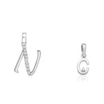 Load image into Gallery viewer, Taraash 925 Sterling Silver Couple Alphabet Pendants "N" and "C" Initial Letter Pendants - Taraash