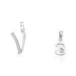 Load image into Gallery viewer, Taraash 925 Sterling Silver Couple Alphabet Pendants "V" and "B" Initial Letter Pendants - Taraash
