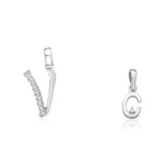 Load image into Gallery viewer, Taraash 925 Sterling Silver Couple Alphabet Pendants "V" and "C" Initial Letter Pendants - Taraash