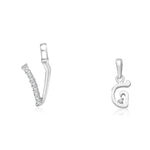 Load image into Gallery viewer, Taraash 925 Sterling Silver Couple Alphabet Pendants "V" and "G" Initial Letter Pendants - Taraash